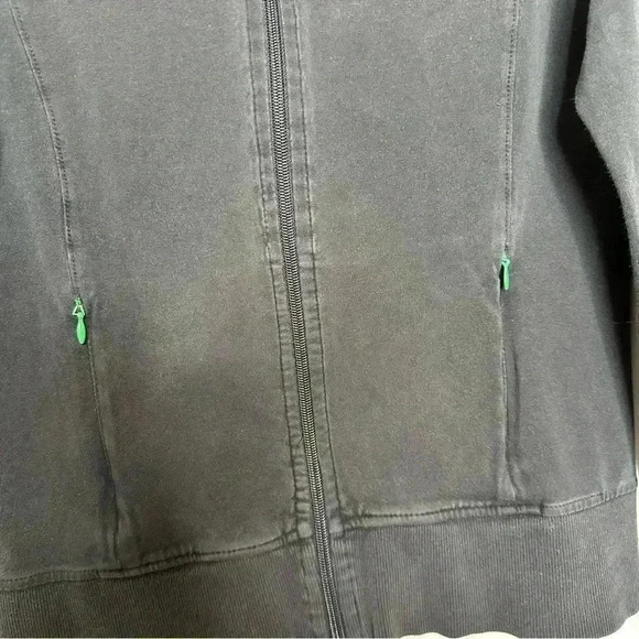 Old  Navy Sweatshirt Zippered Black & Green Size Extra Small - Picture 5 of 16